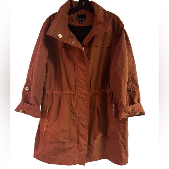 Cynthia Rowley Orange Rust Anorak Jacket Plus Size 1X - Picture 1 of 5
